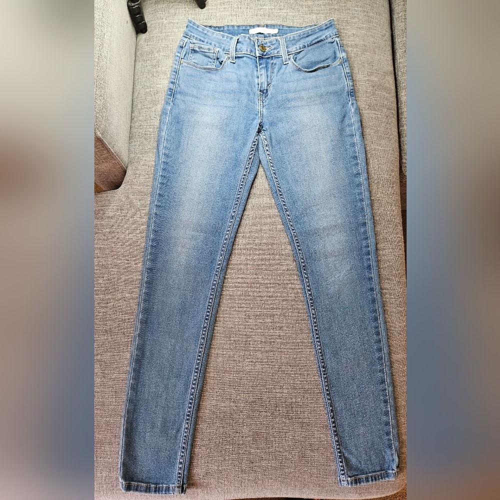 LEVI'S 535 Super Skinny Light Blue Denim Jeans Size 28x30 - Picture 6 of 11